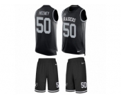 Men's Nike Oakland Raiders #50 Ben Heeney Limited Black Tank Top Suit NFL Jersey