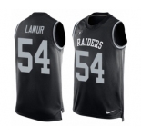 Men's Nike Oakland Raiders #54 Emmanuel Lamur Limited Black Player Name & Number Tank Top NFL Jersey