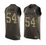 Men's Nike Oakland Raiders #54 Emmanuel Lamur Limited Green Salute to Service Tank Top NFL Jersey