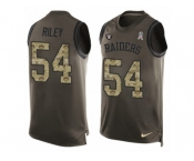 Men's Nike Oakland Raiders #54 Perry Riley Limited Green Salute to Service Tank Top NFL Jersey