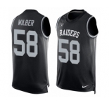 Men's Nike Oakland Raiders #58 Kyle Wilber Limited Black Player Name & Number Tank Top NFL Jersey