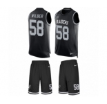 Men's Nike Oakland Raiders #58 Kyle Wilber Limited Black Tank Top Suit NFL Jersey
