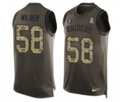 Men's Nike Oakland Raiders #58 Kyle Wilber Limited Green Salute to Service Tank Top NFL Jersey