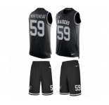 Men's Nike Oakland Raiders #59 Tahir Whitehead Limited Black Tank Top Suit NFL Jersey