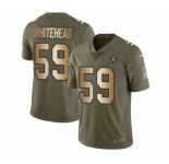 Men's Nike Oakland Raiders #59 Tahir Whitehead Limited Olive Gold 2017 Salute to Service NFL Jersey
