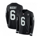 Men's Nike Oakland Raiders #6 Mike Nugent Limited Black Therma Long Sleeve NFL Jersey