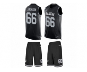 Men's Nike Oakland Raiders #66 Gabe Jackson Limited Black Tank Top Suit NFL Jersey