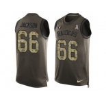 Men's Nike Oakland Raiders #66 Gabe Jackson Limited Green Salute to Service Tank Top NFL Jersey