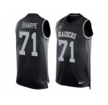 Men's Nike Oakland Raiders #71 David Sharpe Limited Black Player Name & Number Tank Top NFL Jersey