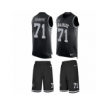 Men's Nike Oakland Raiders #71 David Sharpe Limited Black Tank Top Suit NFL Jersey