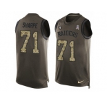 Men's Nike Oakland Raiders #71 David Sharpe Limited Green Salute to Service Tank Top NFL Jersey