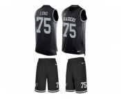 Men's Nike Oakland Raiders #75 Howie Long Limited Black Tank Top Suit NFL Jersey