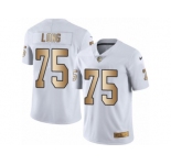 Men's Nike Oakland Raiders #75 Howie Long Limited White Gold Rush NFL Jersey