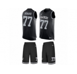 Men's Nike Oakland Raiders #77 Austin Howard Limited Black Tank Top Suit NFL Jersey