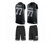 Men's Nike Oakland Raiders #77 Austin Howard Limited Black Tank Top Suit NFL Jersey