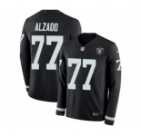 Men's Nike Oakland Raiders #77 Lyle Alzado Limited Black Therma Long Sleeve NFL Jersey