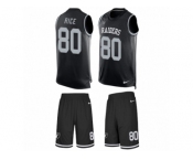 Men's Nike Oakland Raiders #80 Jerry Rice Limited Black Tank Top Suit NFL Jersey