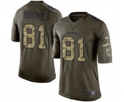 Men's Nike Oakland Raiders #81 Tim Brown Limited Green Salute to Service NFL Jersey