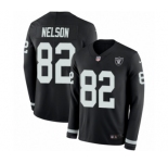 Men's Nike Oakland Raiders #82 Jordy Nelson Limited Black Therma Long Sleeve NFL Jersey