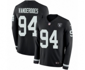 Men's Nike Oakland Raiders #94 Eddie Vanderdoes Limited Black Therma Long Sleeve NFL Jersey
