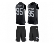 Men's Nike Oakland Raiders #95 Jihad Ward Limited Black Tank Top Suit NFL Jersey