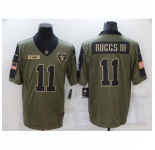 Men's Oakland Raiders #11 Henry Ruggs III Nike Olive 2021 Salute To Service Limited Player Jersey