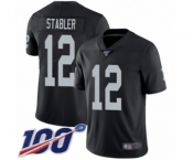 Men's Oakland Raiders #12 Kenny Stabler Black Team Color Vapor Untouchable Limited Player 100th Season Football Jersey