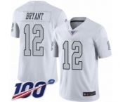 Men's Oakland Raiders #12 Martavis Bryant Limited White Rush Vapor Untouchable 100th Season Football Jersey