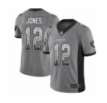 Men's Oakland Raiders #12 Zay Jones Limited Gray Rush Drift Fashion Football Jersey
