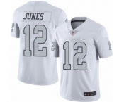 Men's Oakland Raiders #12 Zay Jones Limited White Rush Vapor Untouchable Football Jersey