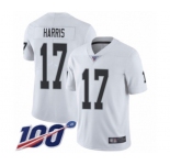 Men's Oakland Raiders #17 Dwayne Harris White Vapor Untouchable Limited Player 100th Season Football Jersey