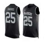 Men's Oakland Raiders #25 Erik Harris Limited Black Player Name & Number Tank Top Football Jersey