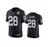Men's Oakland Raiders #28 Josh Jacobs Black 60th Anniversary Vapor Untouchable Limited Player 100th Season Football Jersey
