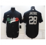 Men's Oakland Raiders #28 Josh Jacobs Black Mexico Nike Limited Jersey