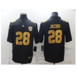 Men's Oakland Raiders #28 Josh Jacobs Black Nike Leopard Print Jersey