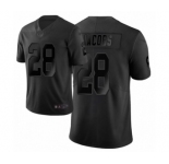 Men's Oakland Raiders #28 Josh Jacobs Limited Black City Edition Football Jersey