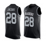Men's Oakland Raiders #28 Josh Jacobs Limited Black Player Name & Number Tank Top Football Jersey