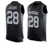 Men's Oakland Raiders #28 Josh Jacobs Limited Black Player Name & Number Tank Top Football Jersey