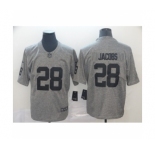 Men's Oakland Raiders #28 Josh Jacobs Limited Gray Rush Gridiron Football Jersey