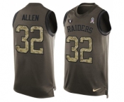Men's Oakland Raiders #32 Marcus Allen Limited Green Salute to Service Tank Top Football Jersey