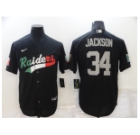 Men's Oakland Raiders #34 Bo Jackson Black Mexico Nike Limited Jersey