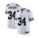 Men's Oakland Raiders #34 Bo Jackson White Team Logo Fashion Limited Player 100th Season Football Jersey