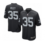 Men's Oakland Raiders #35 Curtis Riley Game Black Team Color Football Jersey