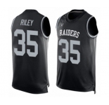 Men's Oakland Raiders #35 Curtis Riley Limited Black Player Name & Number Tank Top Football Jersey