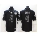 Men's Oakland Raiders #4 Derek Carr Black 60th Anniversary Vapor Untouchable Limited Jersey