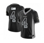 Men's Oakland Raiders #4 Derek Carr Limited Black Rush Drift Fashion Football Jersey