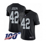 Men's Oakland Raiders #42 Karl Joseph Black Team Color Vapor Untouchable Limited Player 100th Season Football Jersey