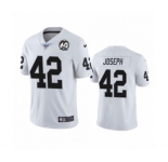 Men's Oakland Raiders #42 Karl Joseph White 60th Anniversary Vapor Untouchable Limited Player 100th Season Football Jersey