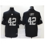 Men's Oakland Raiders #42 Ronnie Lott Nike Black Retired Player Limited Jersey