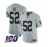 Men's Oakland Raiders #52 Marquel Lee Limited Silver Inverted Legend 100th Season Football Jersey